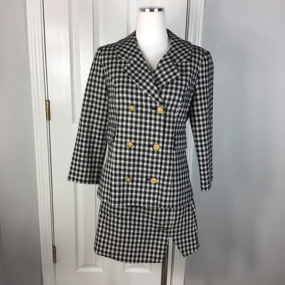 ⚡️Flora Bea NYC Spellbound Tweed Two Piece Suit Size Small NWT Black & White - Picture 1 of 9